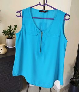 Turquoise Sleeveless Top
