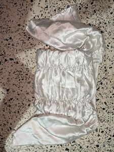 White Satin Pajama Set