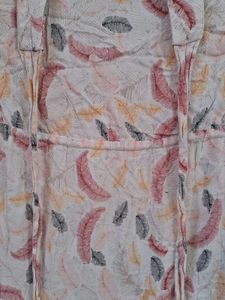 Feather Print Strapless Maxi Dress