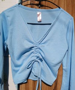Cute Blue Long Sleeve Top