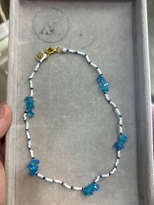 Cute Seed Bead Stone Blue Necklace