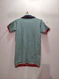Stylish Striped Half-Sleeve Polo T-Shirt