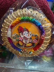 Ganesh Pooja Thali With Rakhi Roli And Chaawal