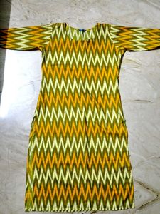 Ethnic Print Yellow Kurta