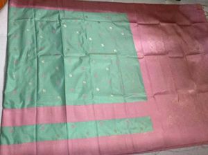 New Green & Pink Semi Kanchi Saree
