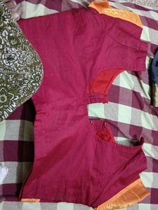 Maroon Readymade Saree Blouse