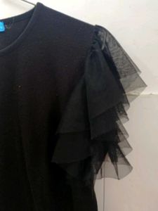 Stylish Black Flared Sleeve Top – Elegant &amp; Trendy