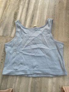 Blue Crop Tank Top