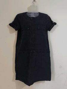 Black Utility Pocket Dress