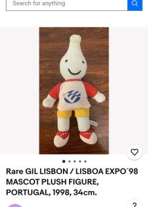 Rare Gil Lisbon/ Expo 98 Mascot Plush Figure