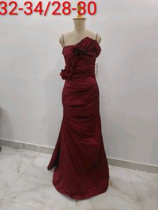 Elegant Burgundy Evening Gown