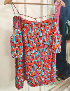 Tailored Orange &amp; Pink Top