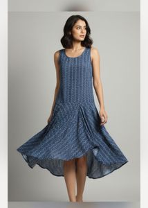 Ritu Kumar Cotton Blue Printed Dress