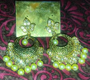 Golden Chandbali Earrings