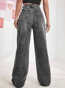 Gray Wash Wide Leg Jeans