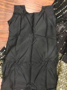 Elegant Black &amp; Gold Anarkali Suit