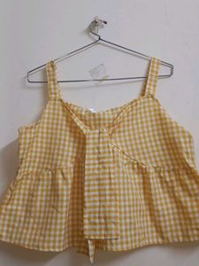 Gingham Tie-Front Crop Top