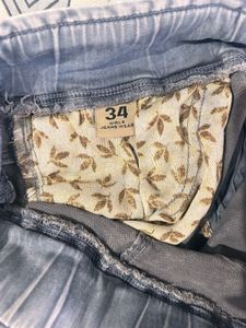 Light Grey Elastic Waist Jeans