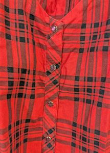 Plaid Cold Shoulder Top