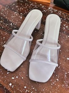 White Transparent Heels