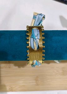 Ribbon-Wrapped Metal Bangle