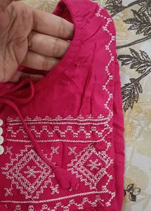 Pink Thread Work Tunic Top