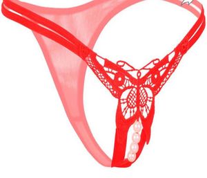 Women Thong Red Panty With Pearl