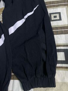 black jogger with side cut design