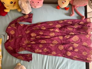 Maroon &amp; Gold Ethnic Gown