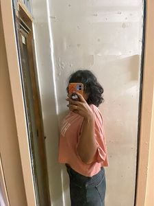 Boyfriend Oversized Pink Cropped Top