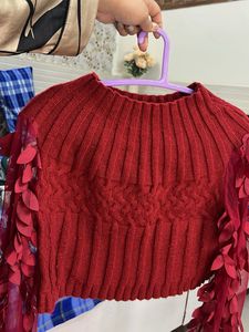 Burgundy Knit style Sweater 🧶🌸