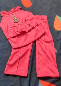 Baby Top and Bottom Wear (Rose Pink)