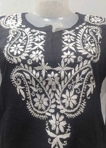 Elegant Black Embroidered Kurti