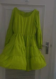 Lime Green Tiered Dress
