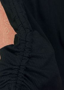 Black Ribbed Bodycon Dress