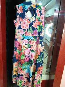 Floral Print Dress With Attached Jacket