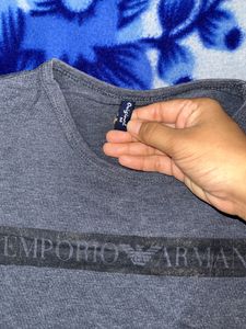 Emporio Armani Unisex Tshirt In Navy Blue