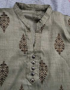 Green Printed Kurta