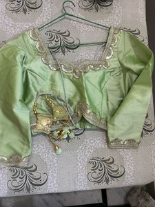 Green Embellished Blouse