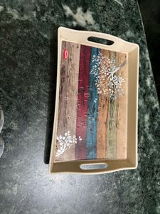 Floral Ceramic Mugs - Set of 4 with tray