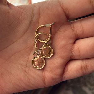 Vintage Inspired Gold Coin Earrings