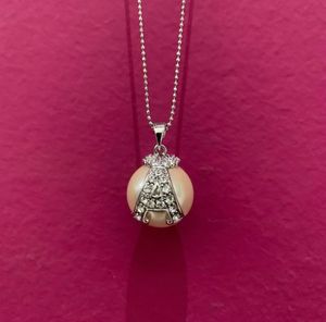 Pearl with Alphabet 'A' Initial Pendant Necklace
