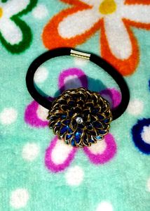 Vintage Blue Floral Hair Tie