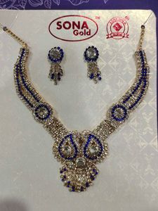 Sona Gold Necklace & Earring Set