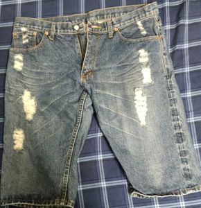 Distressed Denim Shorts