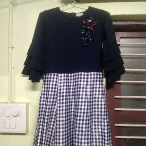 Cute Girls&#39; Checkered Dress