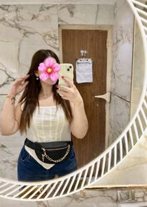 Black Chain Detail Fanny Belt Waist Bag