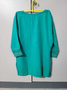 Teal Embroidered Tunic Top