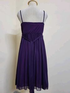 Purple Embellished Chiffon Dress