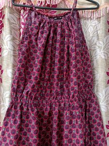 Purple poly crepe fit and flare dress